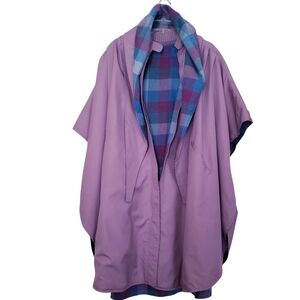 Vintage Reversible Purple Plaid Cape